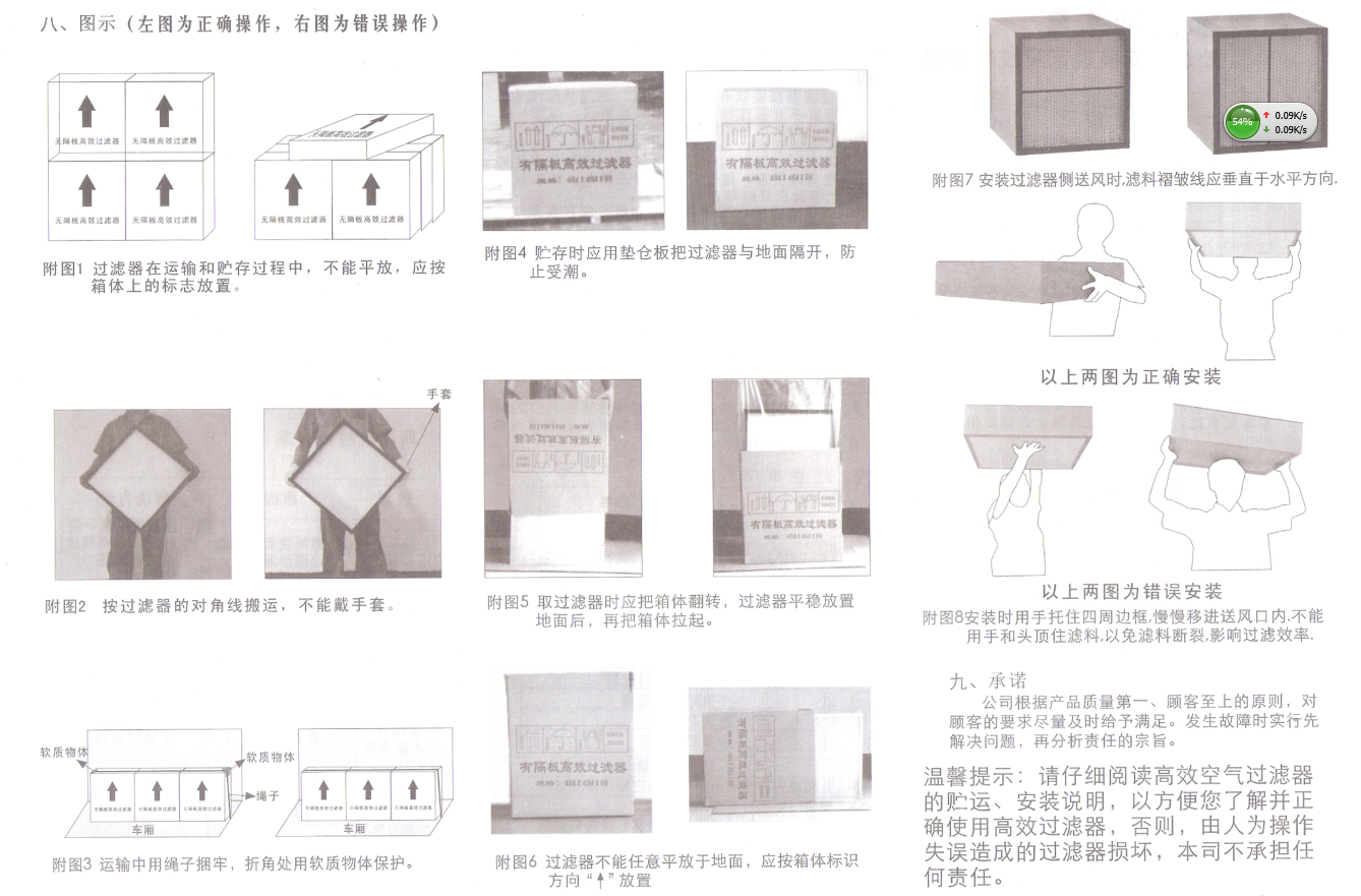 高效過(guò)濾器貯存運(yùn)輸